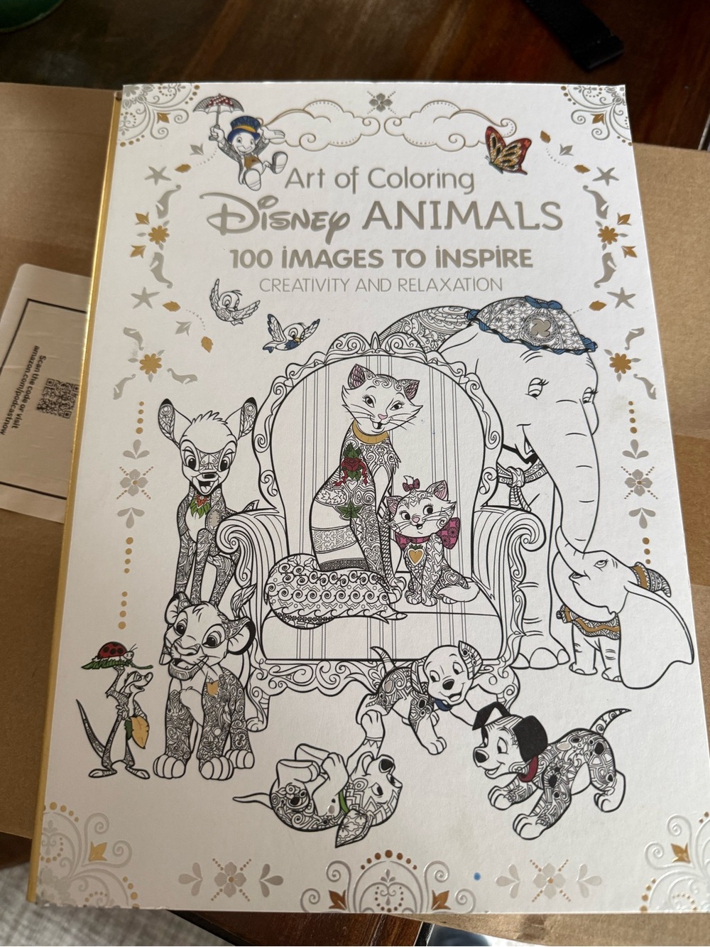 Disney Animals Coloring Book - White with Gold Accents